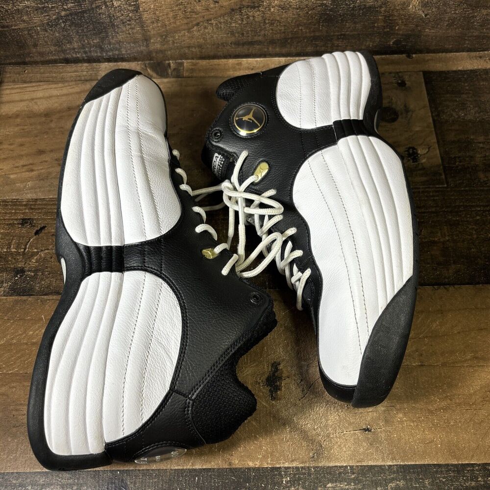 Nike Jordan Jumpman Team 1 White Black Gold CZ9171-101 Basketball Shoes Sz 11 - Picture 8 of 9